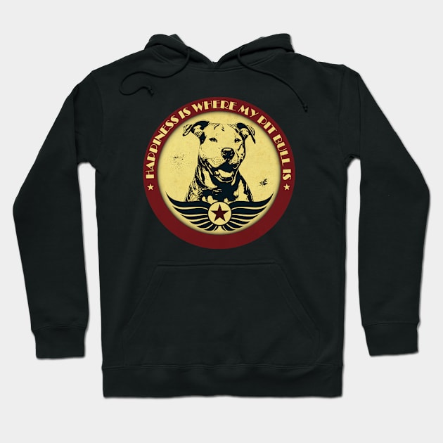 Happiness is Where My Pit Bull is Hoodie by CTShirts